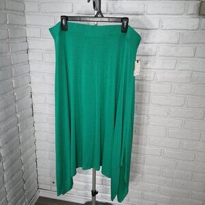 NWT Dana Buchman Ladies Size XL Emerald Elastic Waist Flowy Maxi Skirt